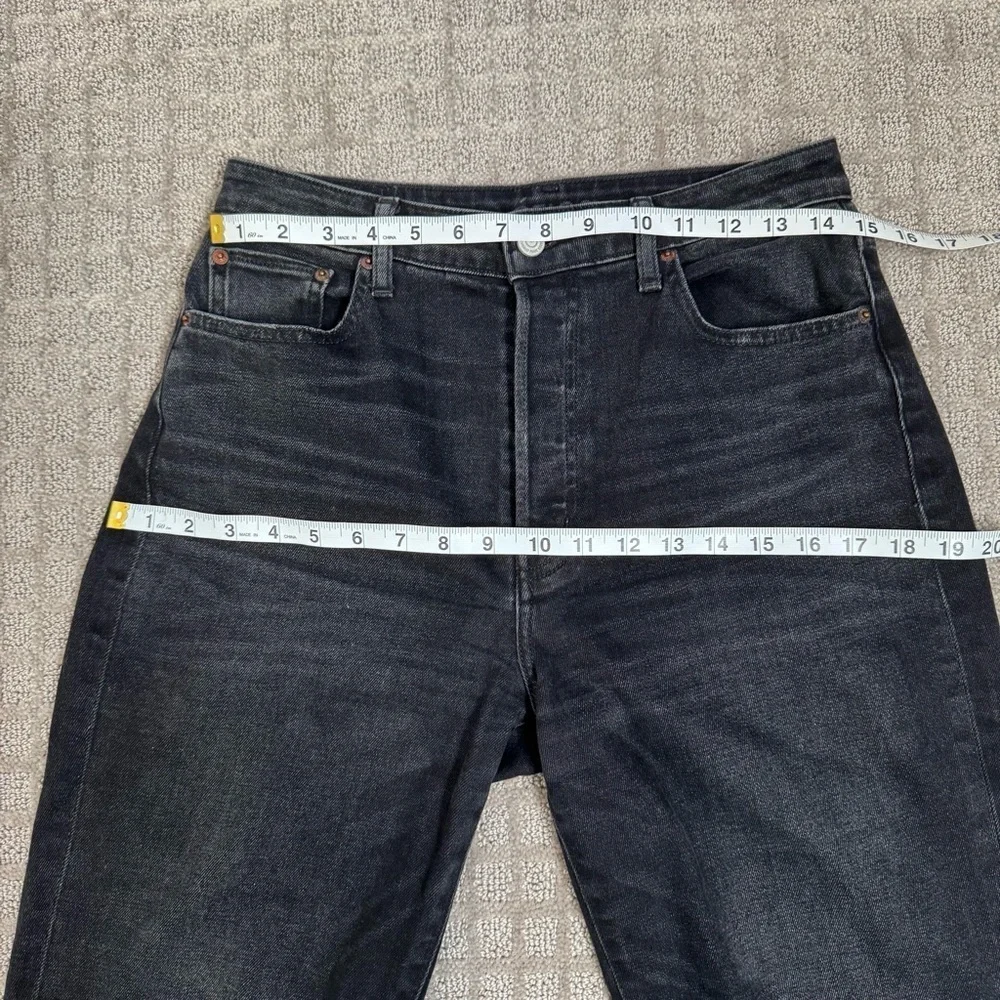 ÉTICA Tyler Boy Distressed Straight Ankle Raw Ziggy Denim Jeans Black Size 27 - Picture 6 of 8
